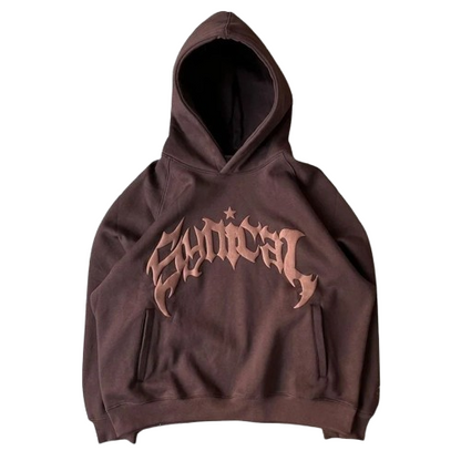 Vintage Letter Printed Hoodies Men